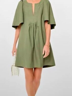 Pomander Place Green Mini Dress 100% Cotton-NWT